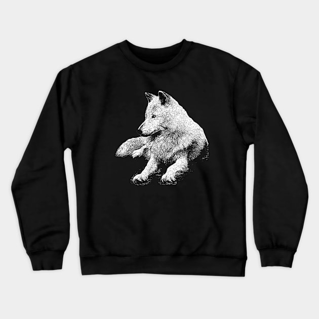 White wolf Crewneck Sweatshirt by Guardi